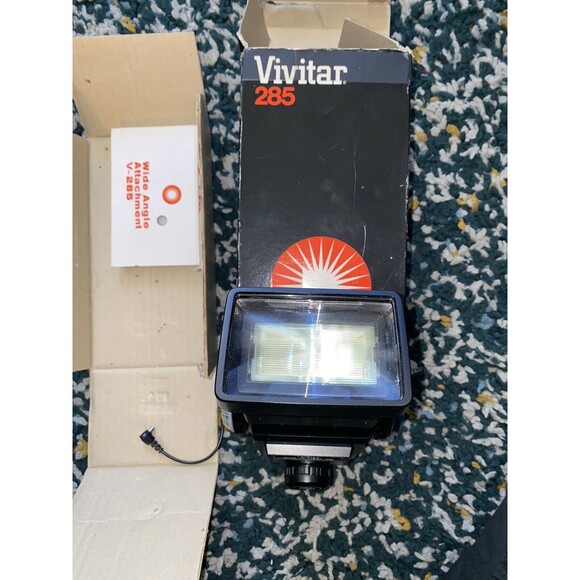 Vintage vivitar 285hv Thyristor Vari Power Flash Bulb Black W EXTRAS *see Pics - Picture 4 of 7